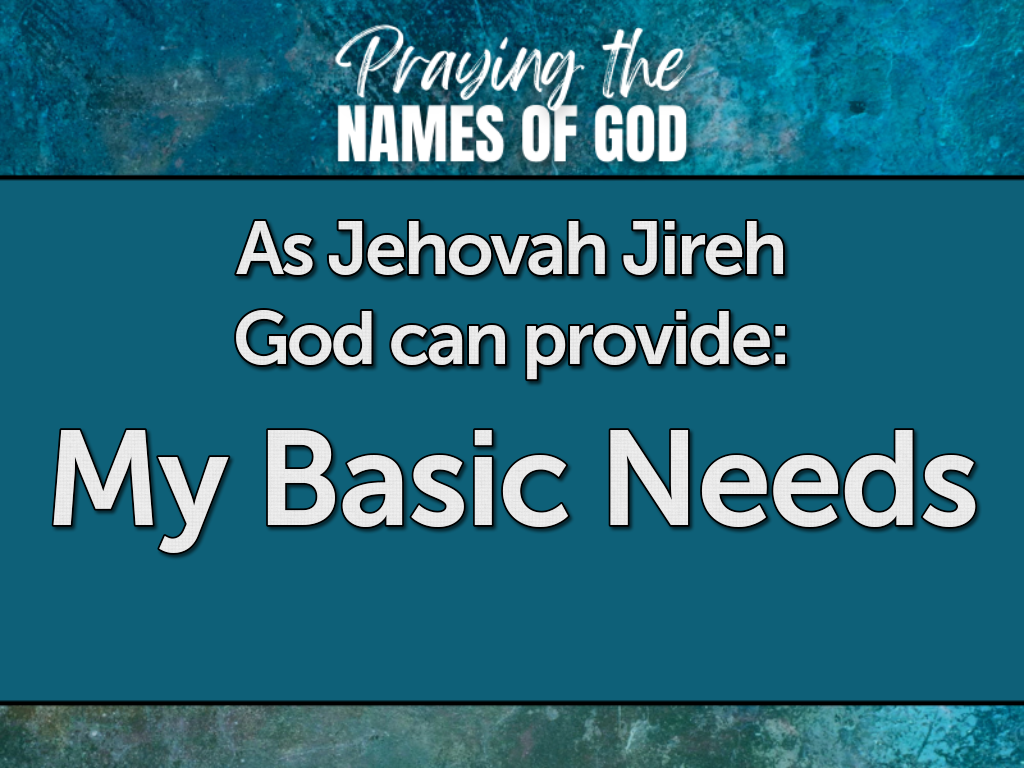 The Lord Can Provide For our Basic Needs.